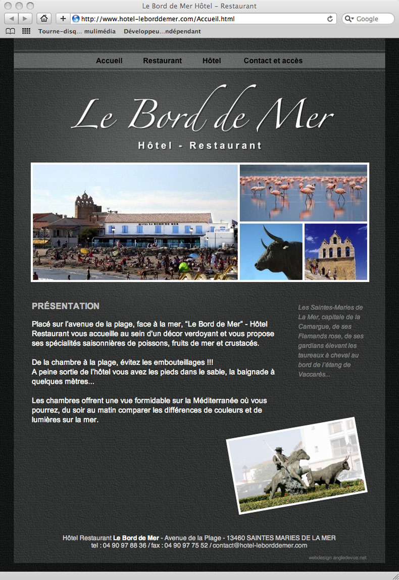 création de site internet pour hotel