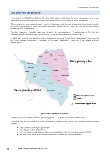 Conception graphique de la brochure du Projet d'établissement du centre hospitalier