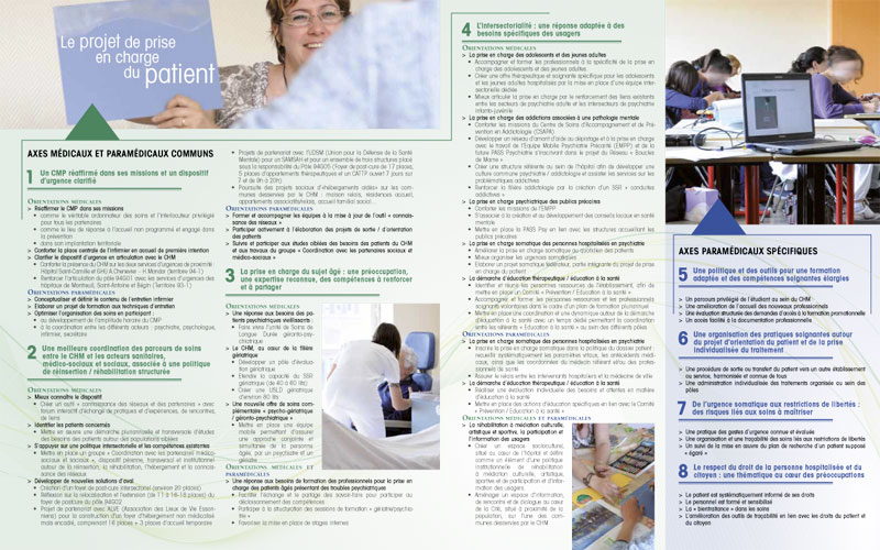Conception graphique de la brochure du Projet d'établissement du centre hospitalier