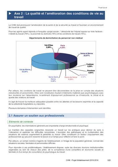 Conception graphique de la brochure du Projet d'établissement du centre hospitalier