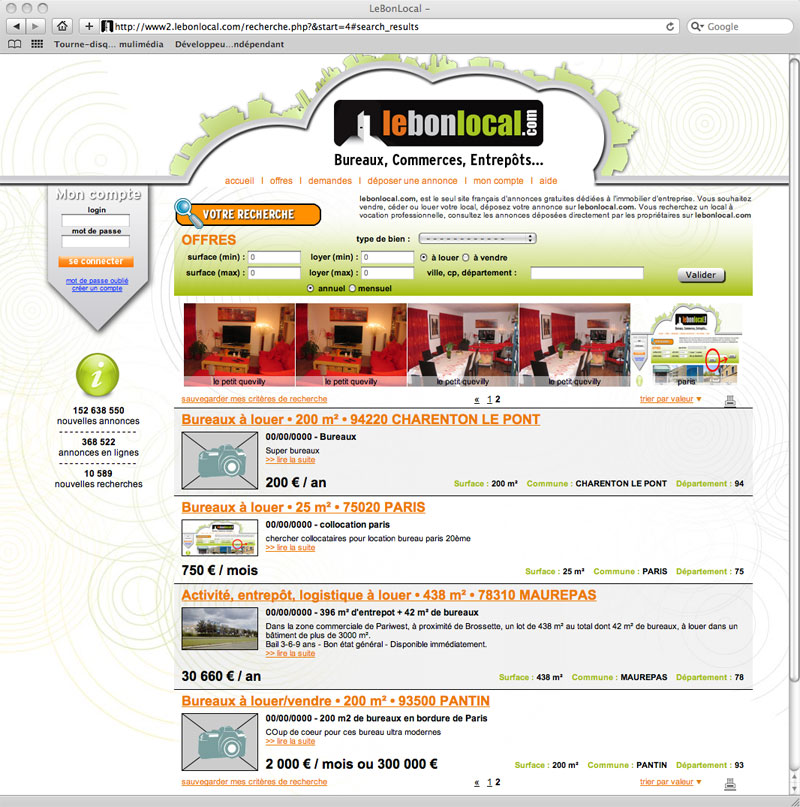 Site internet d'annonces immobilière